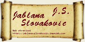 Jablana Slovaković vizit kartica